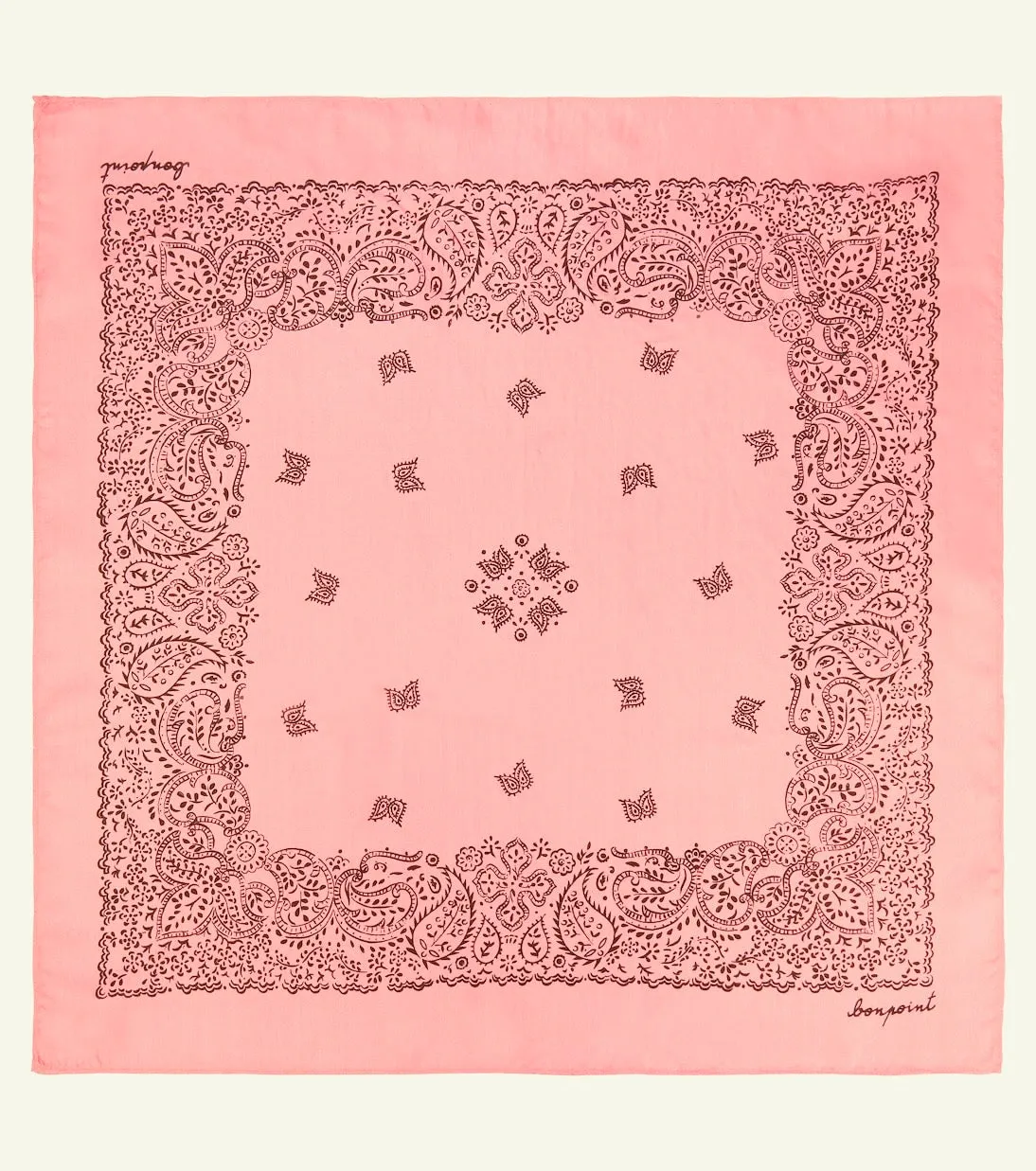 Bonpoint Pink Cotton Scarf Acte Printed