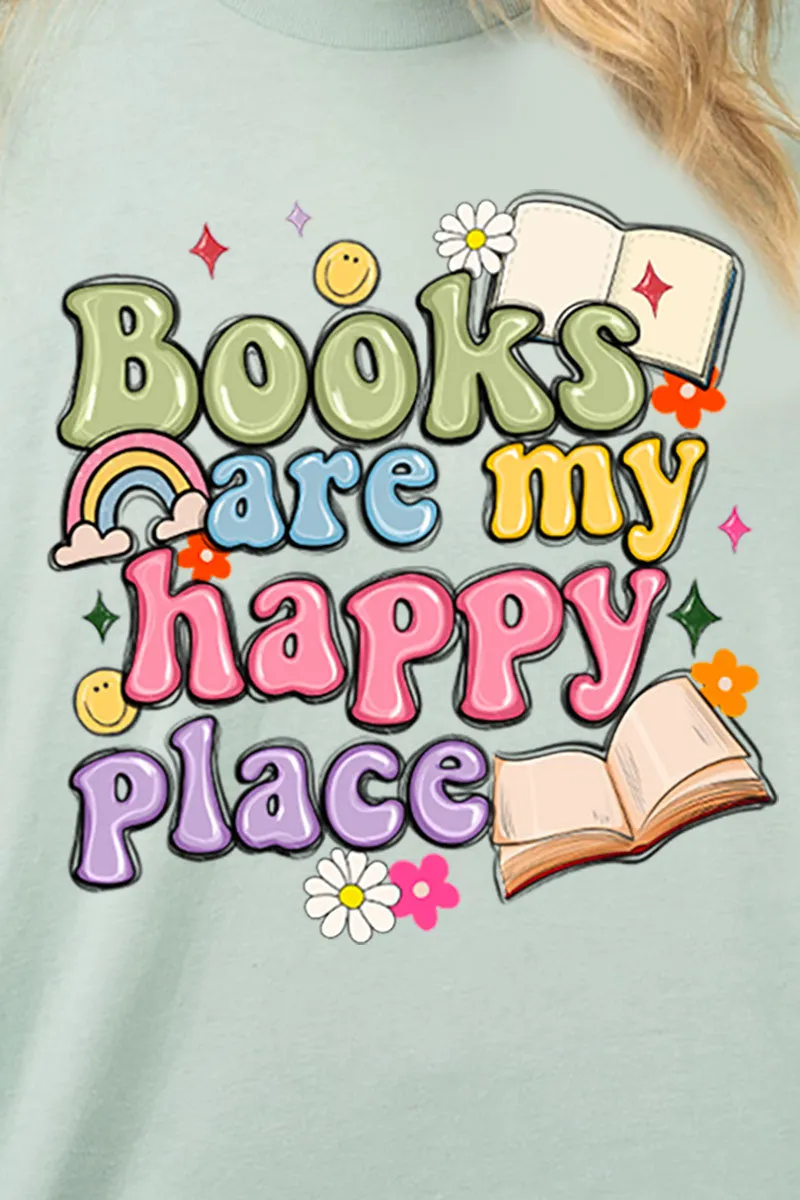 Books Are My Happy Place Combed Cotton T-Shirt