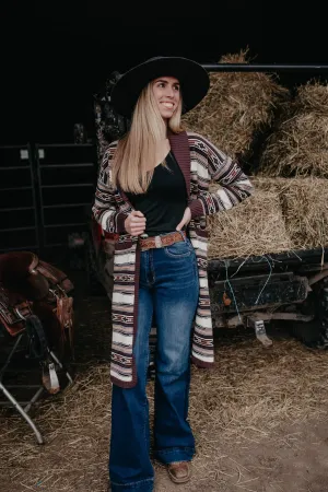 'Brea' Southwestern Striped Wrangler Cardigan Duster (M, XL, XXL Only)