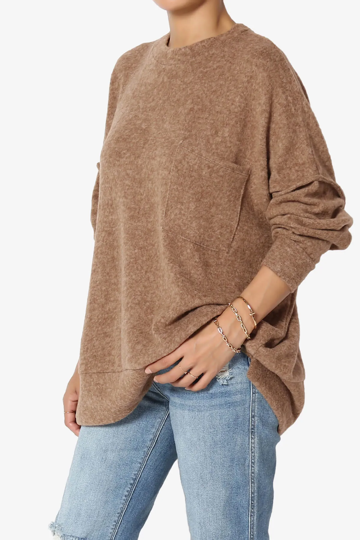 Breccan Blushed Knit Oversized Sweater PLUS