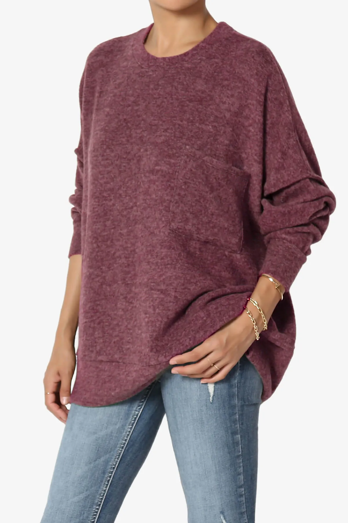 Breccan Blushed Knit Oversized Sweater PLUS