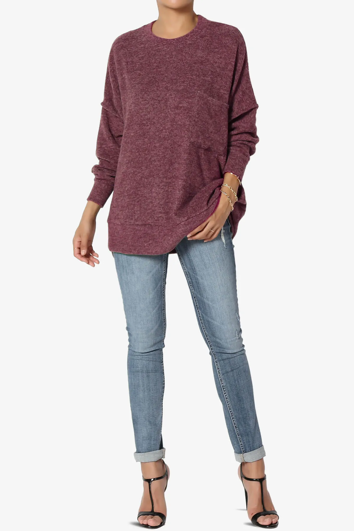 Breccan Blushed Knit Oversized Sweater PLUS