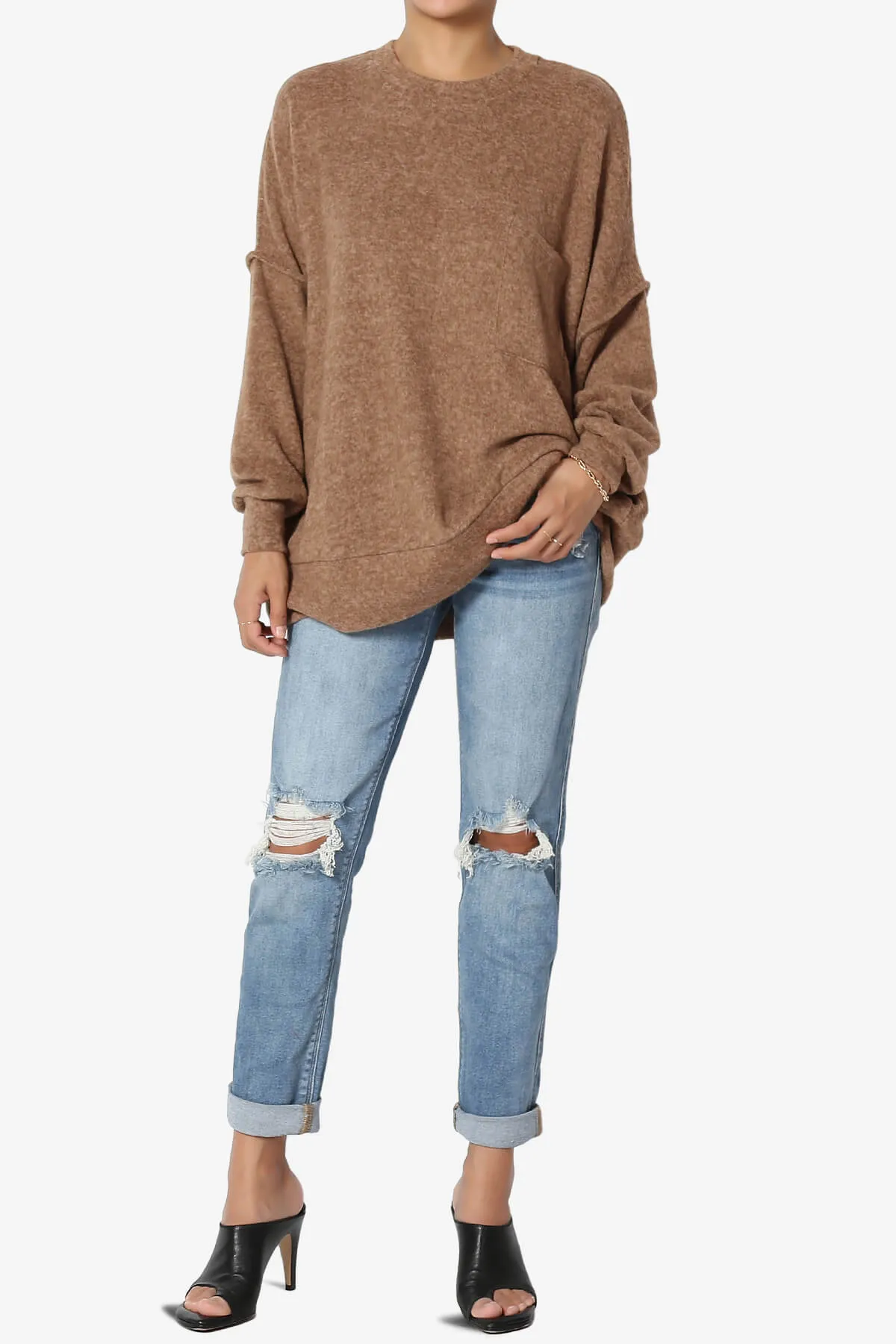Breccan Blushed Knit Oversized Sweater PLUS