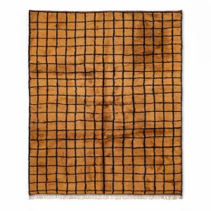 Bronze Grid - Luxury Shag Moroccan Rug