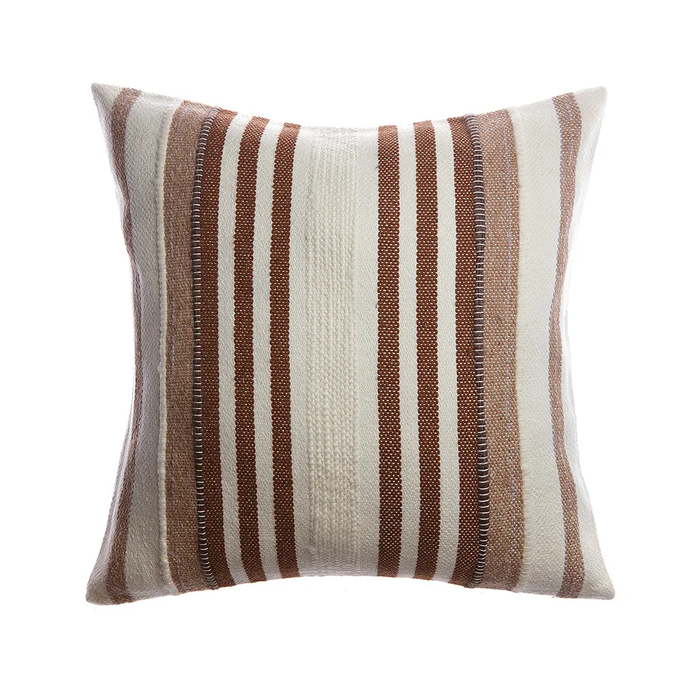 Brownie Llama Stripes Square Pillow