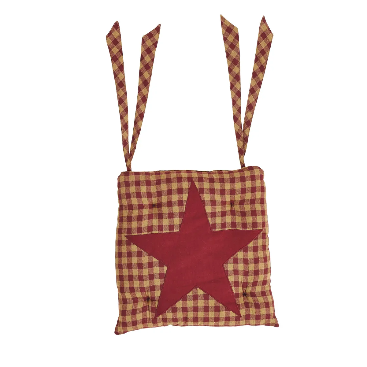 Burgundy Star Check Chair Pad