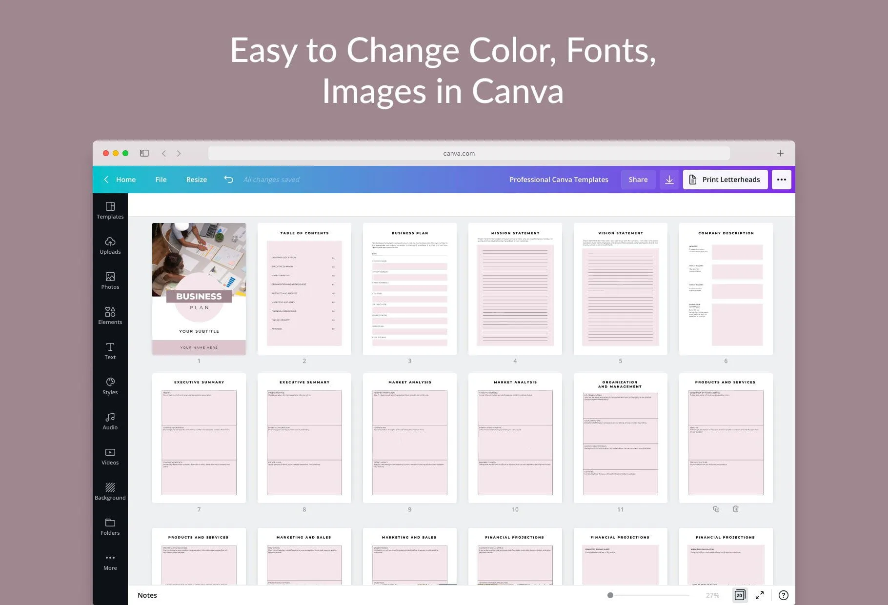 Business Plan Canva Template