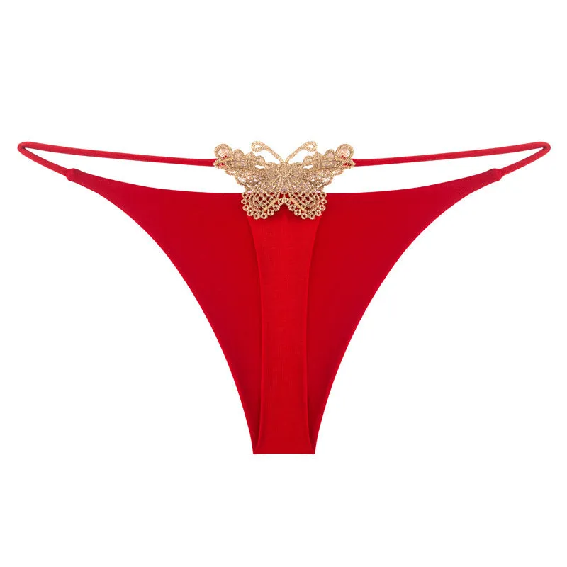 Butterfly Decoration Cotton Thong