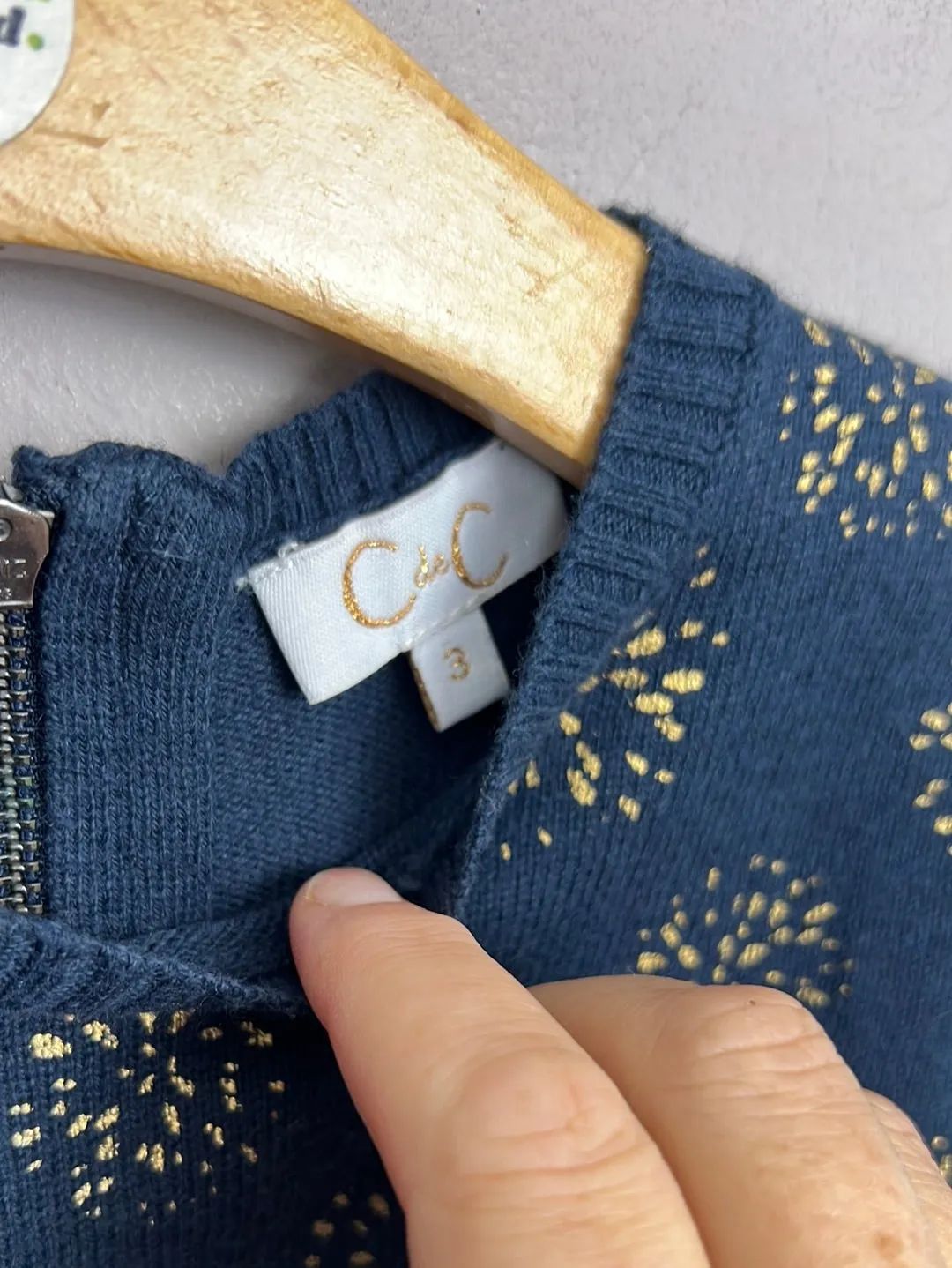 C de C star burst navy dress 3y