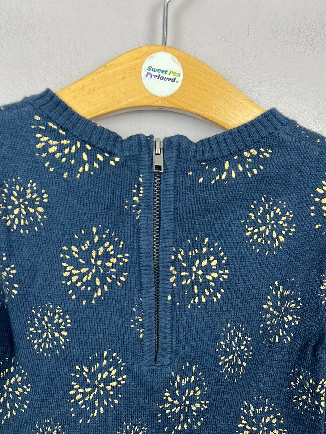C de C star burst navy dress 3y