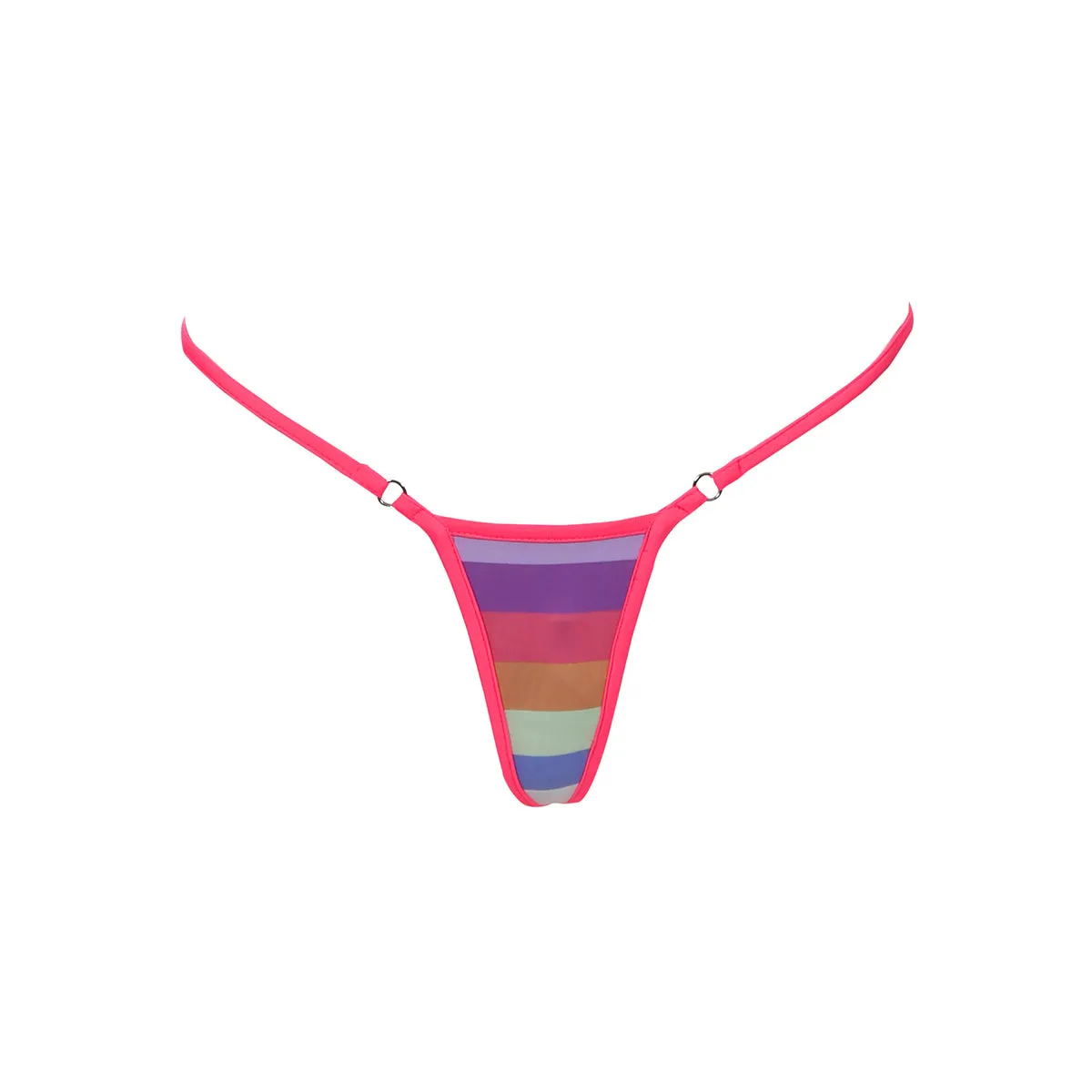 CALYPSO BIKINI BOTTOM - SUNSET STRIPE / FUSCHIA
