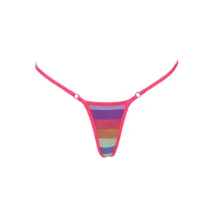 CALYPSO BIKINI BOTTOM - SUNSET STRIPE / FUSCHIA