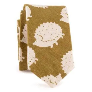 Cartoon Hedgehog Printed Tie - Orange hedgehog