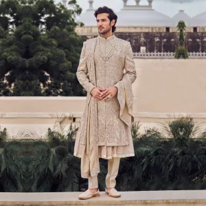 Classic Almond Beige Sherwani