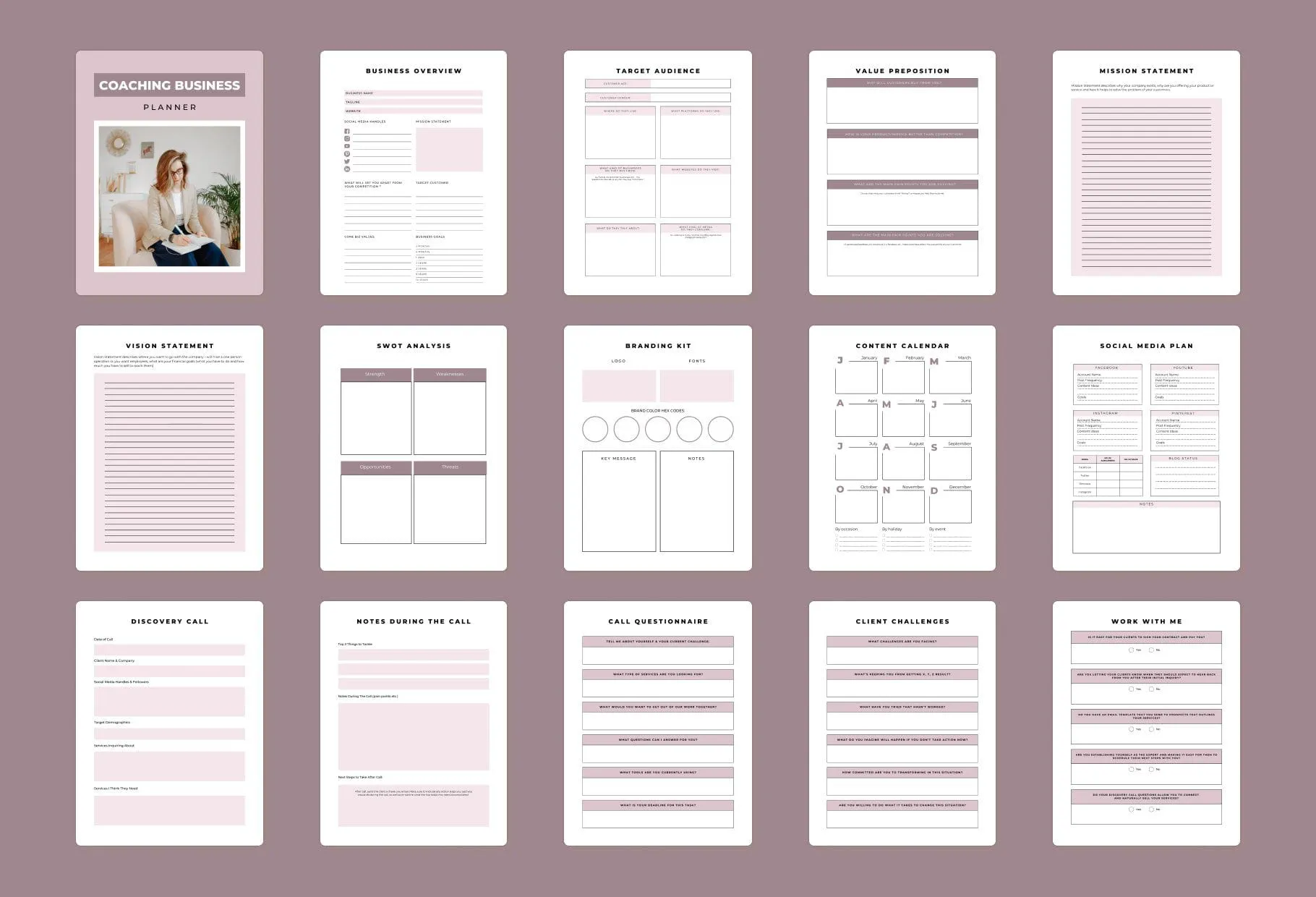 Coaching Business Planner Canva Template