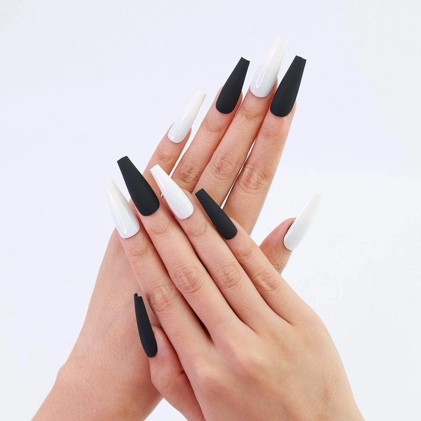 Coffin Matte Black With White