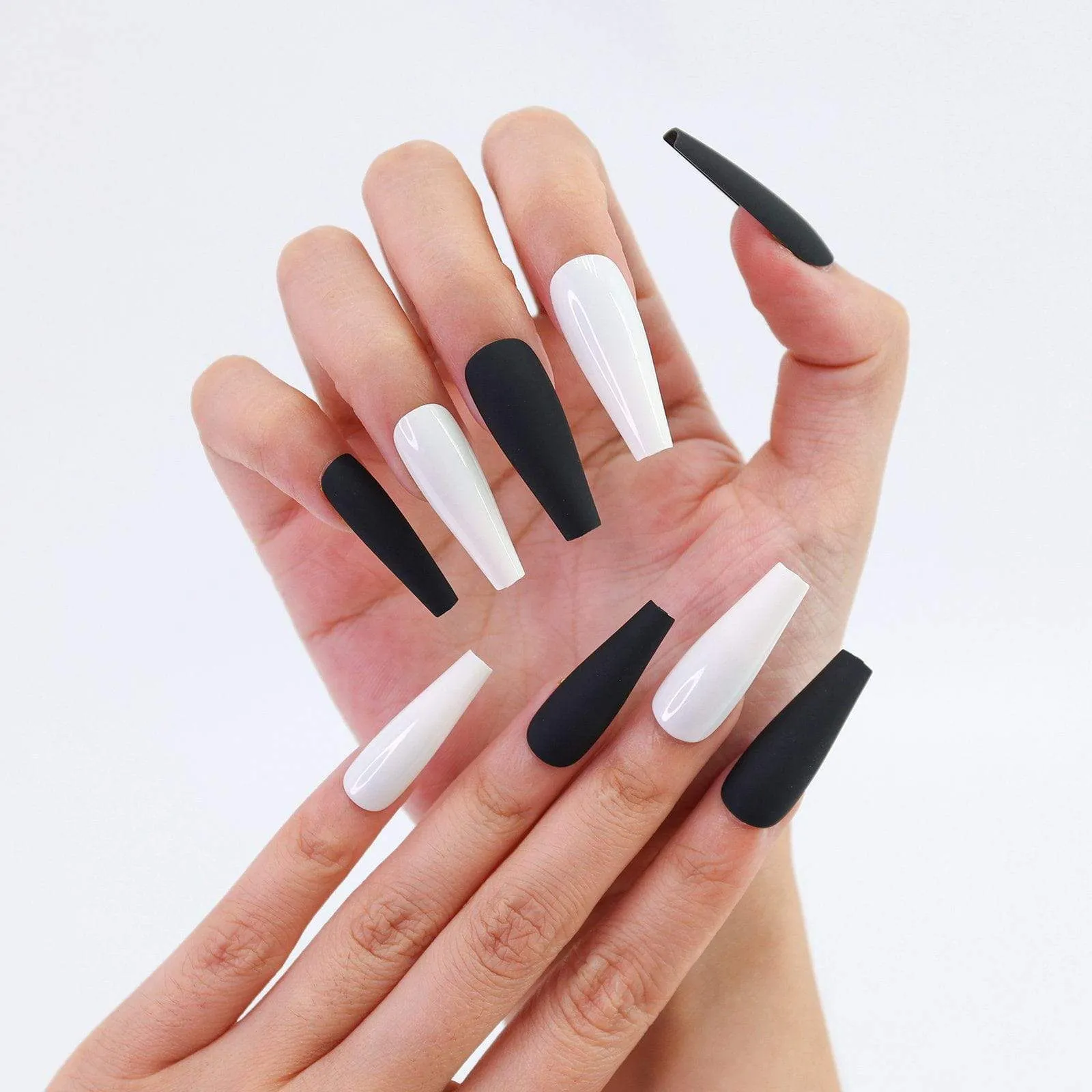 Coffin Matte Black With White