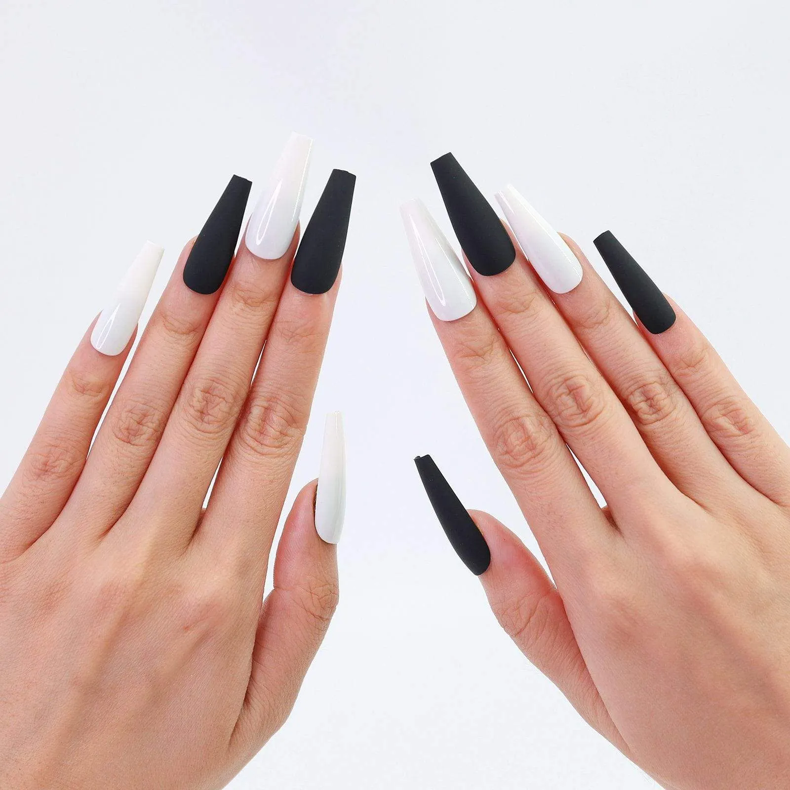 Coffin Matte Black With White