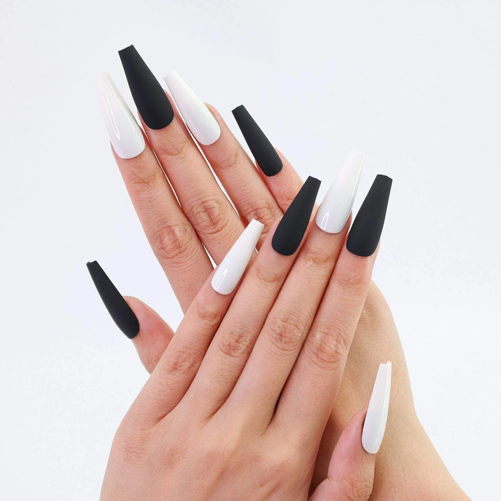 Coffin Matte Black With White