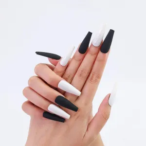 Coffin Matte Black With White