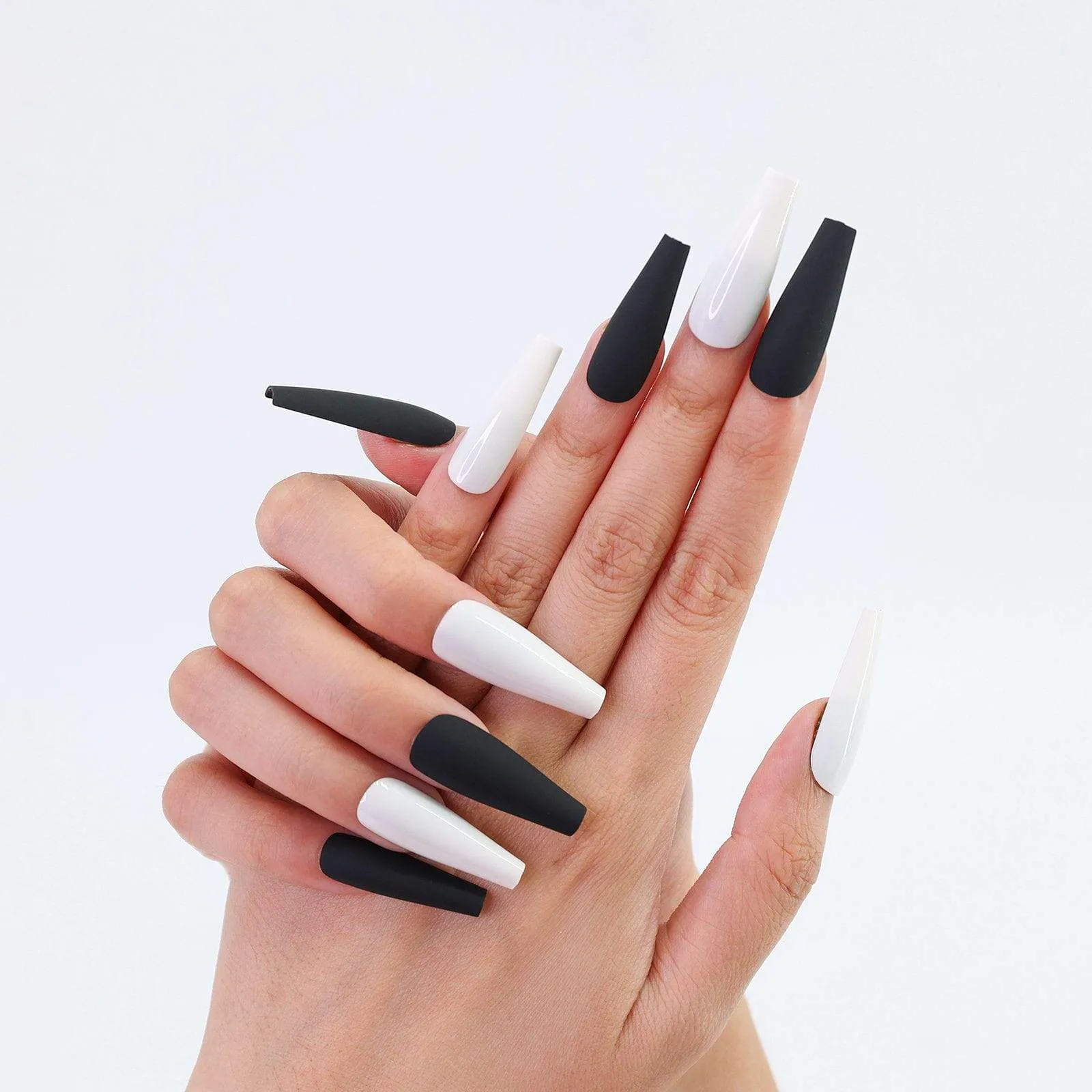 Coffin Matte Black With White