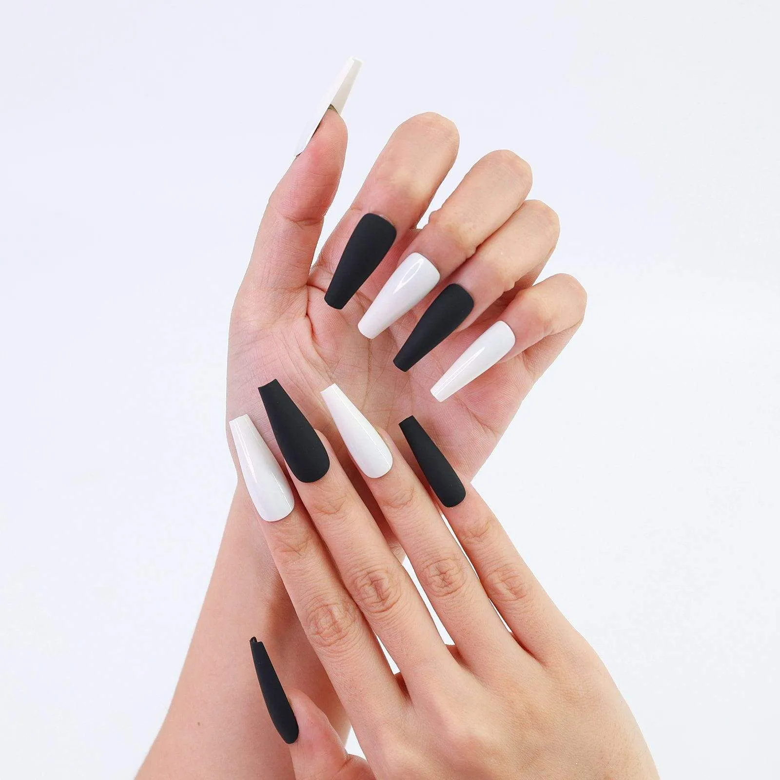Coffin Matte Black With White