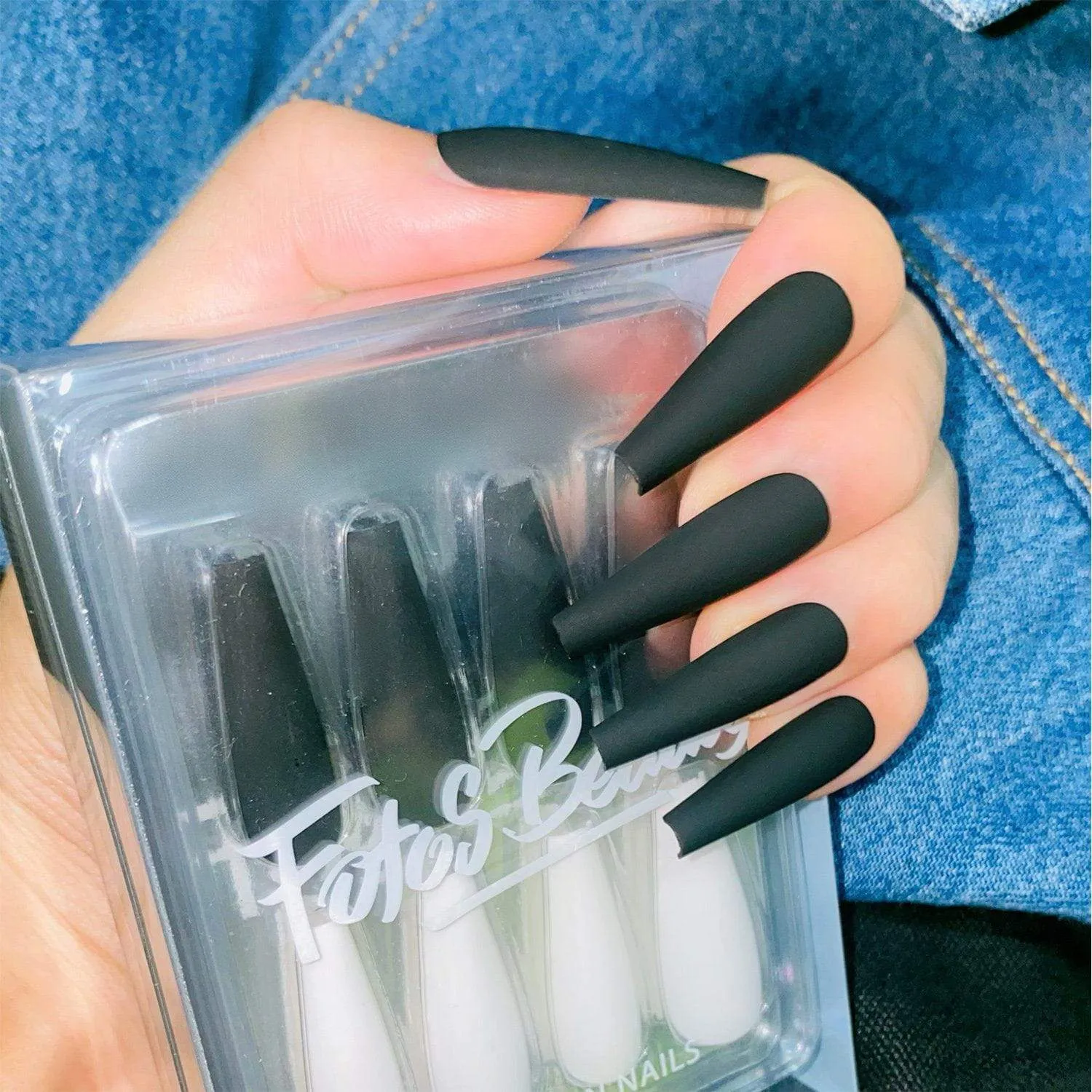 Coffin Matte Black With White