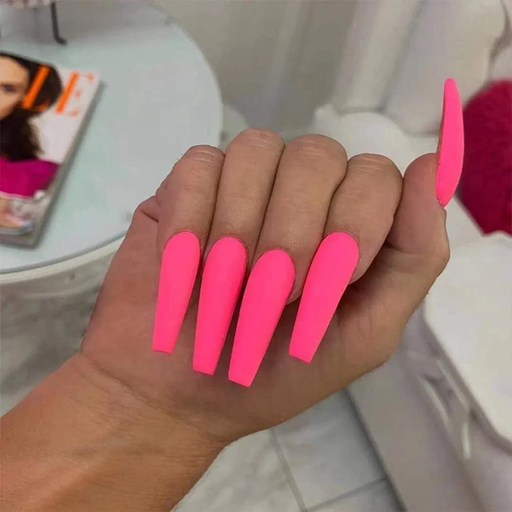 Coffin Matte Hot Pink