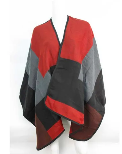 Color Block Open Shawl