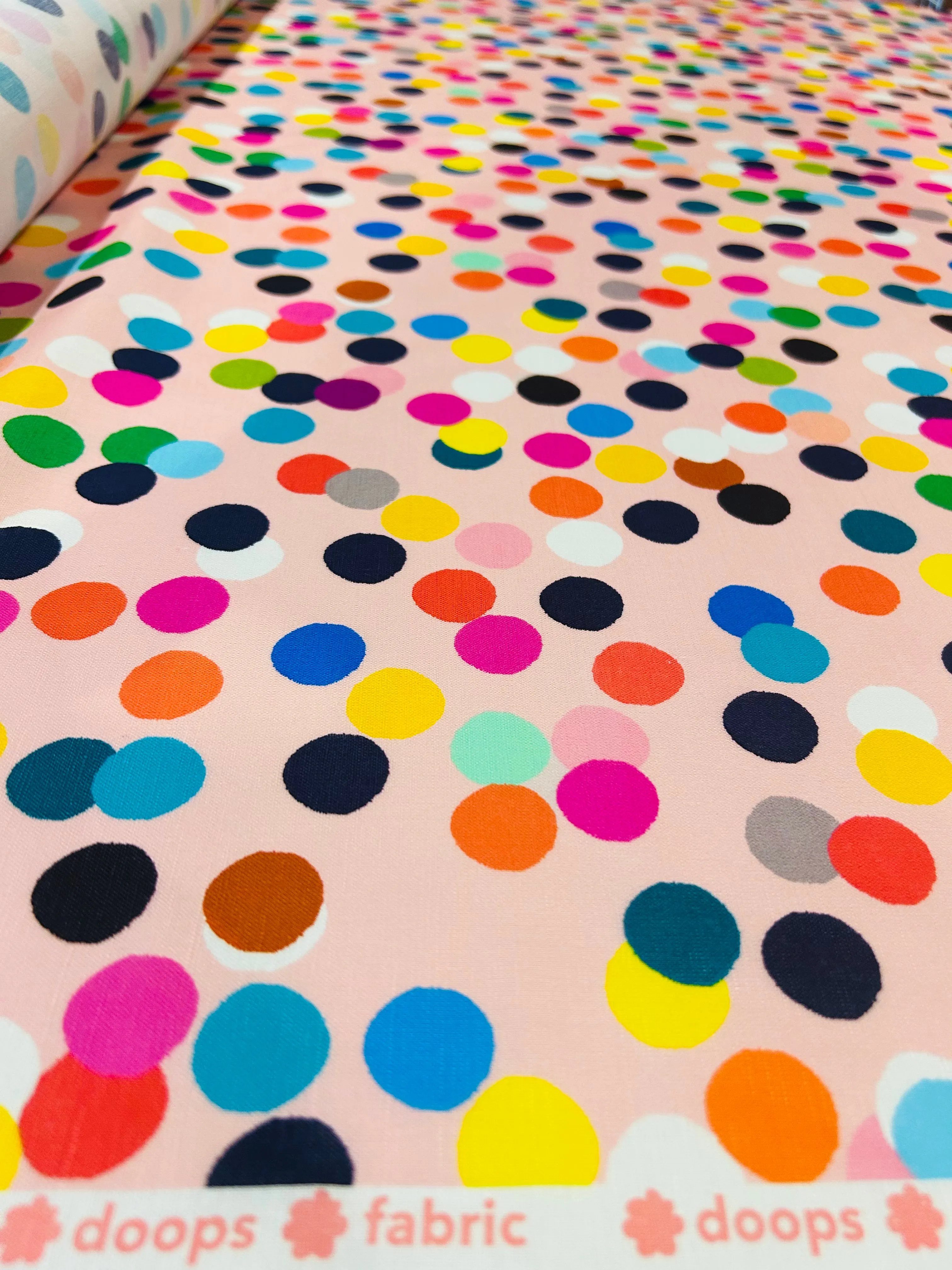 Confetti (peach) organic linen cotton (CUT PIECE 70CM $5)