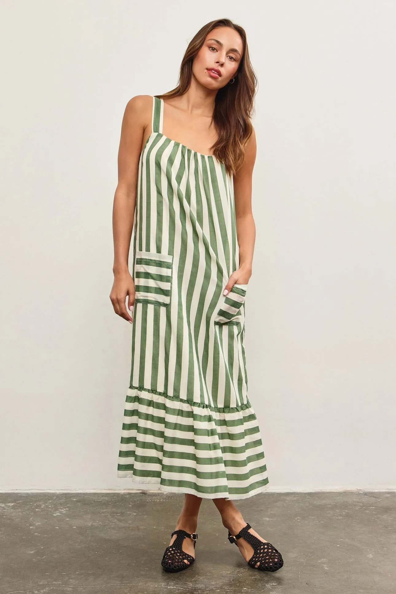 Connie Stripes Tiered Sleeveless Dress - Two Colors