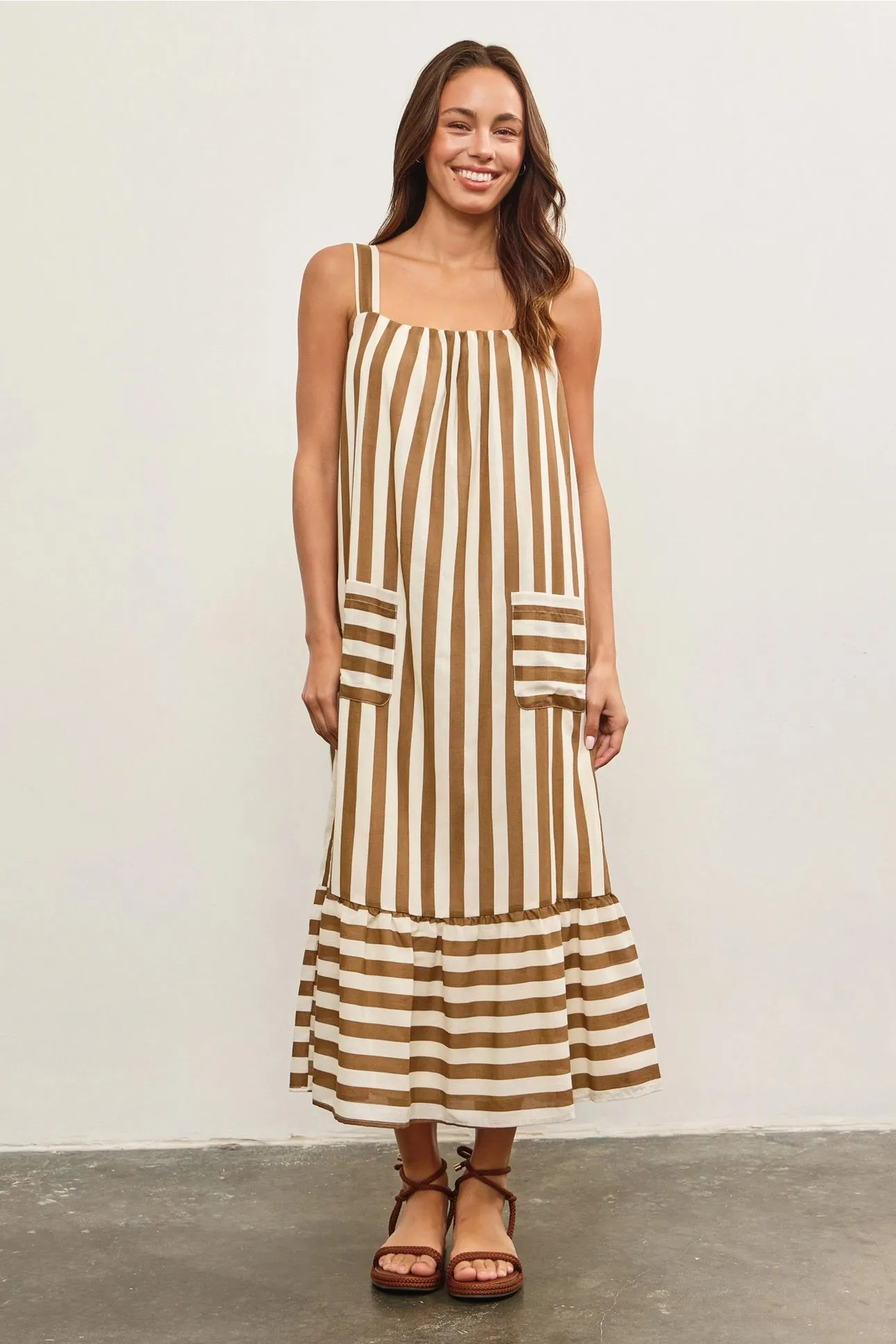 Connie Stripes Tiered Sleeveless Dress - Two Colors