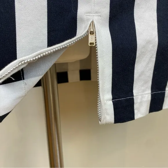 Contempo Casuals Vintage Black &amp; White Vertical Striped Mini Skirt Size 7 Y2K