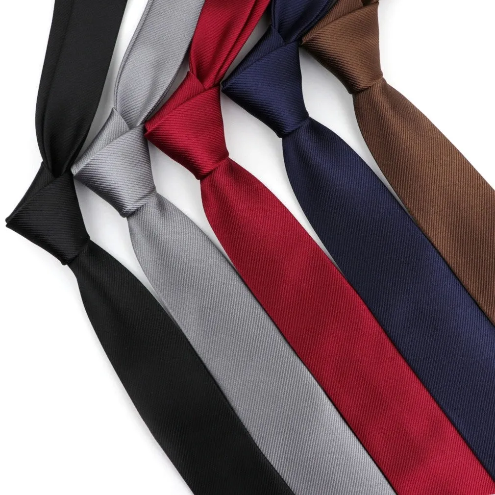 ContiNent 33 Men Solid Classic Ties Formal Striped Business 6cm Slim Necktie for Wedding Tie Skinny Groom Cravat
