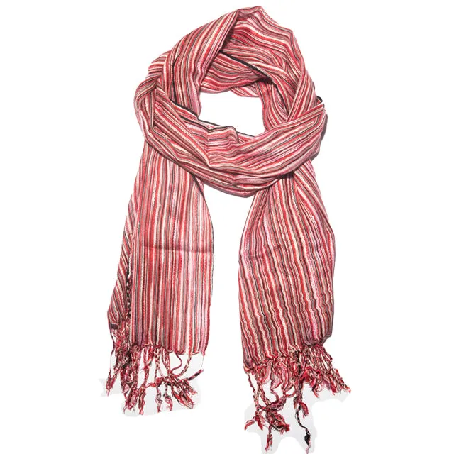 Cotton Scarf Red, Black, White