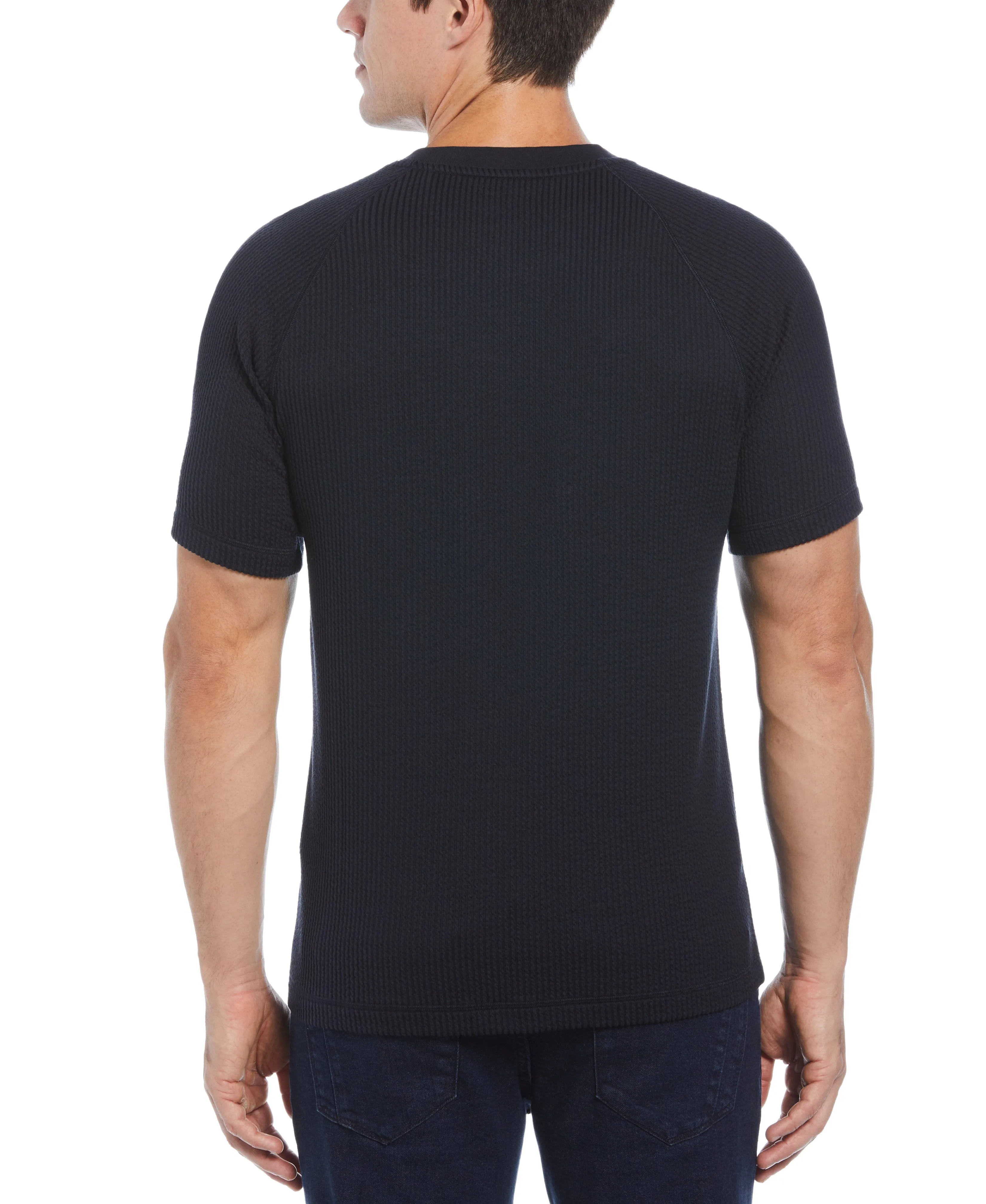 Crew Neck Seersucker Knit Tee