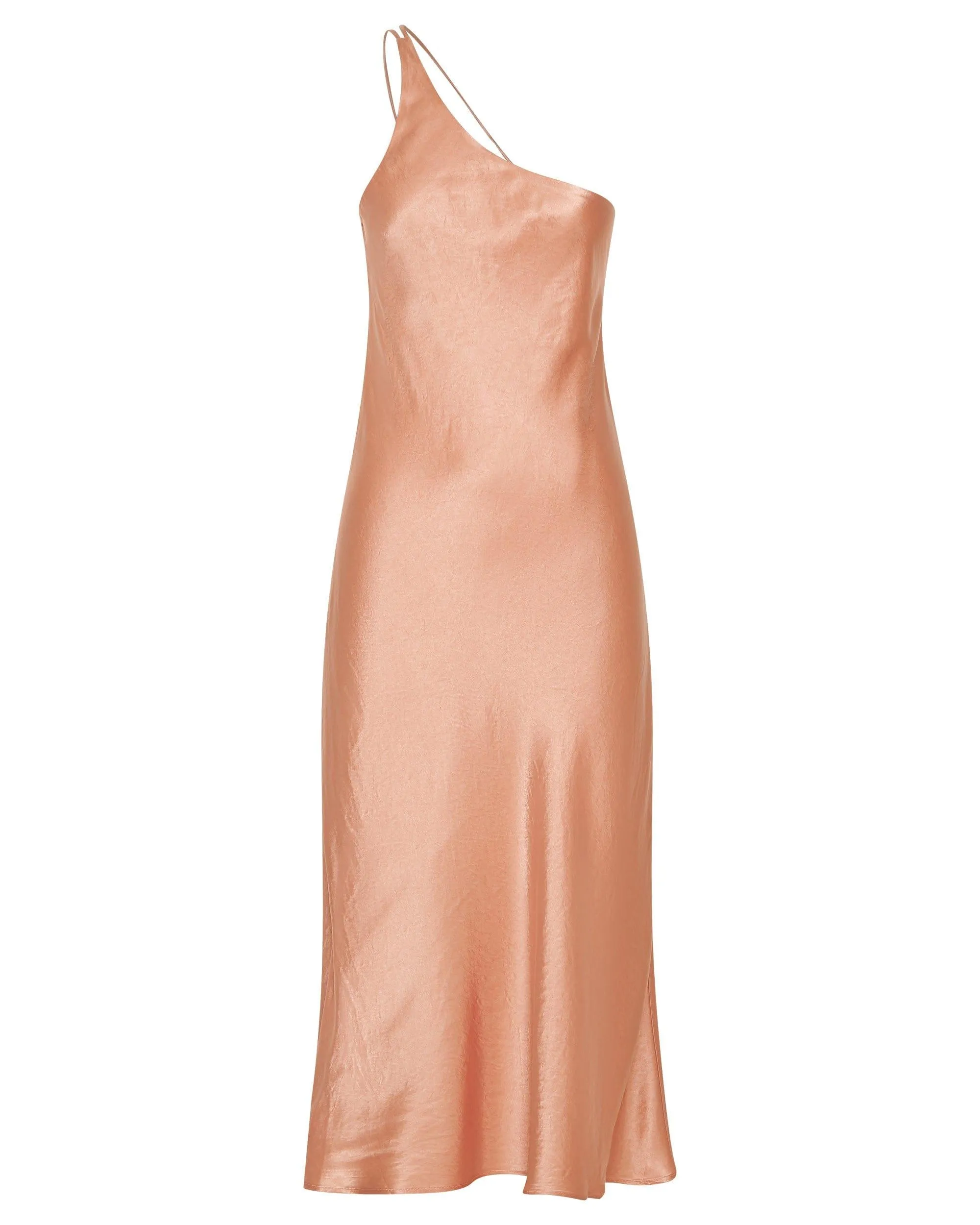 CRUSH BIAS ONE SHOULDER MIDI | GUAVA
