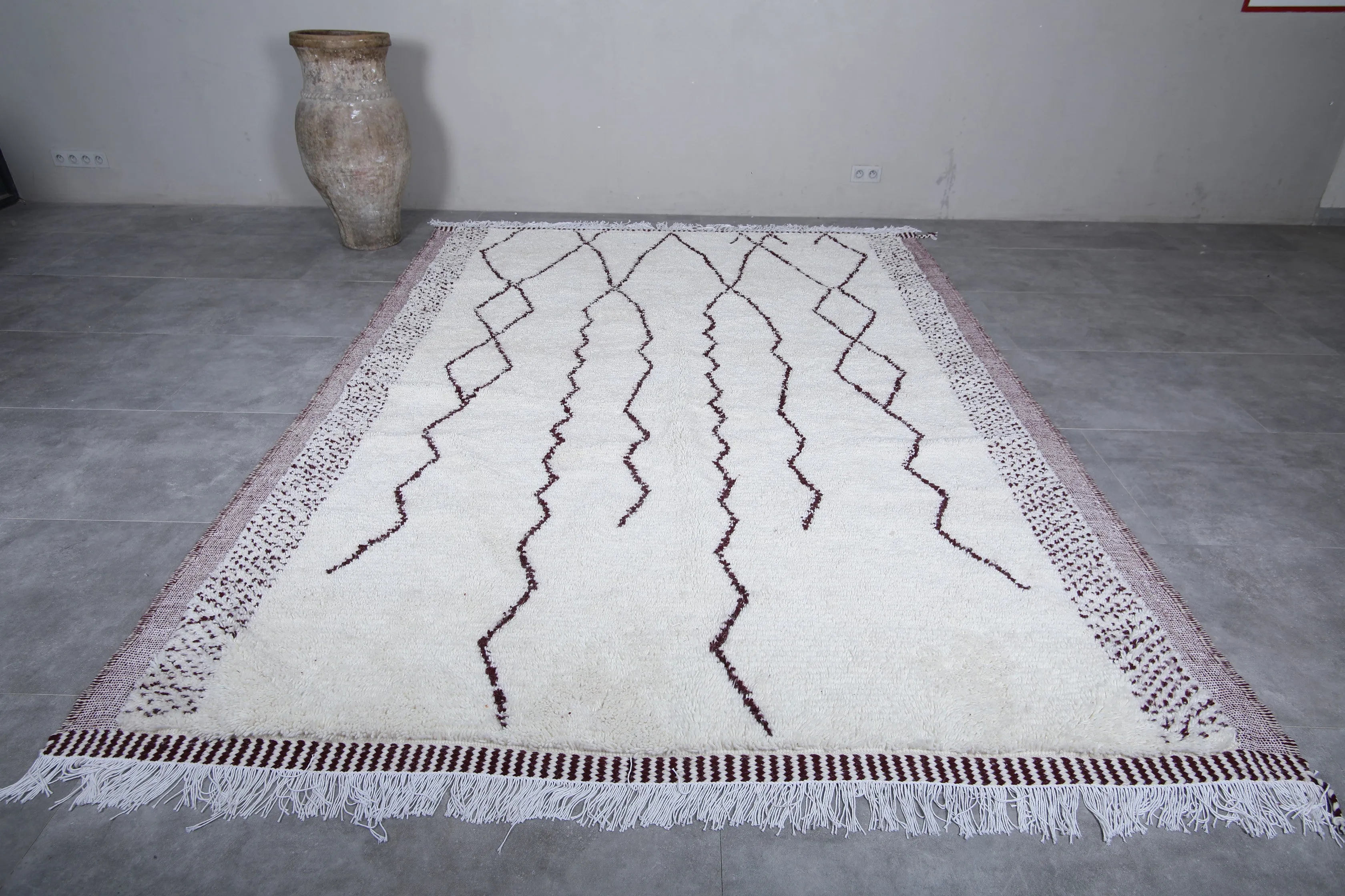 Custom Moroccan rug - Beni ourain rug hand knotted - Morocco wool rug