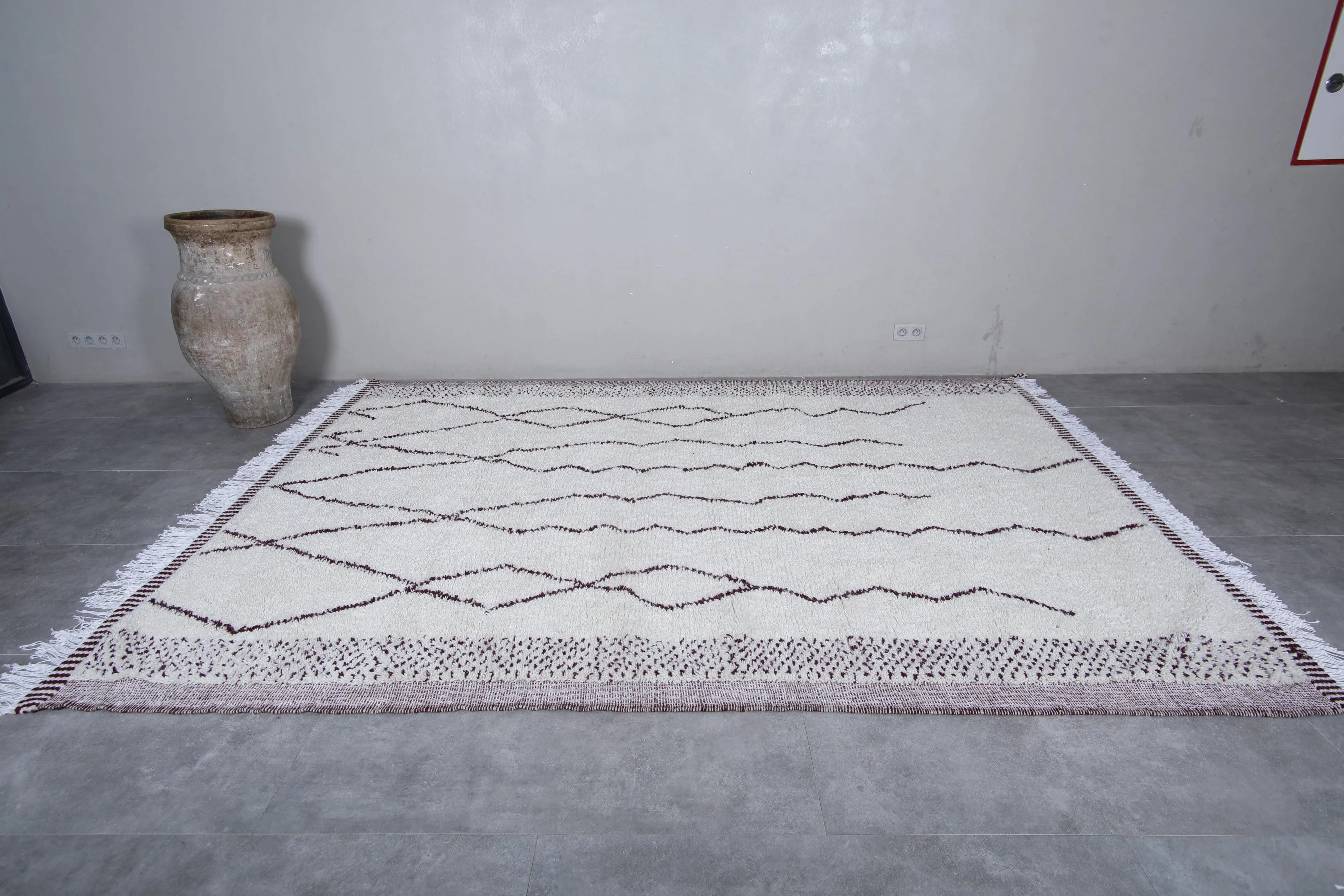 Custom Moroccan rug - Beni ourain rug hand knotted - Morocco wool rug