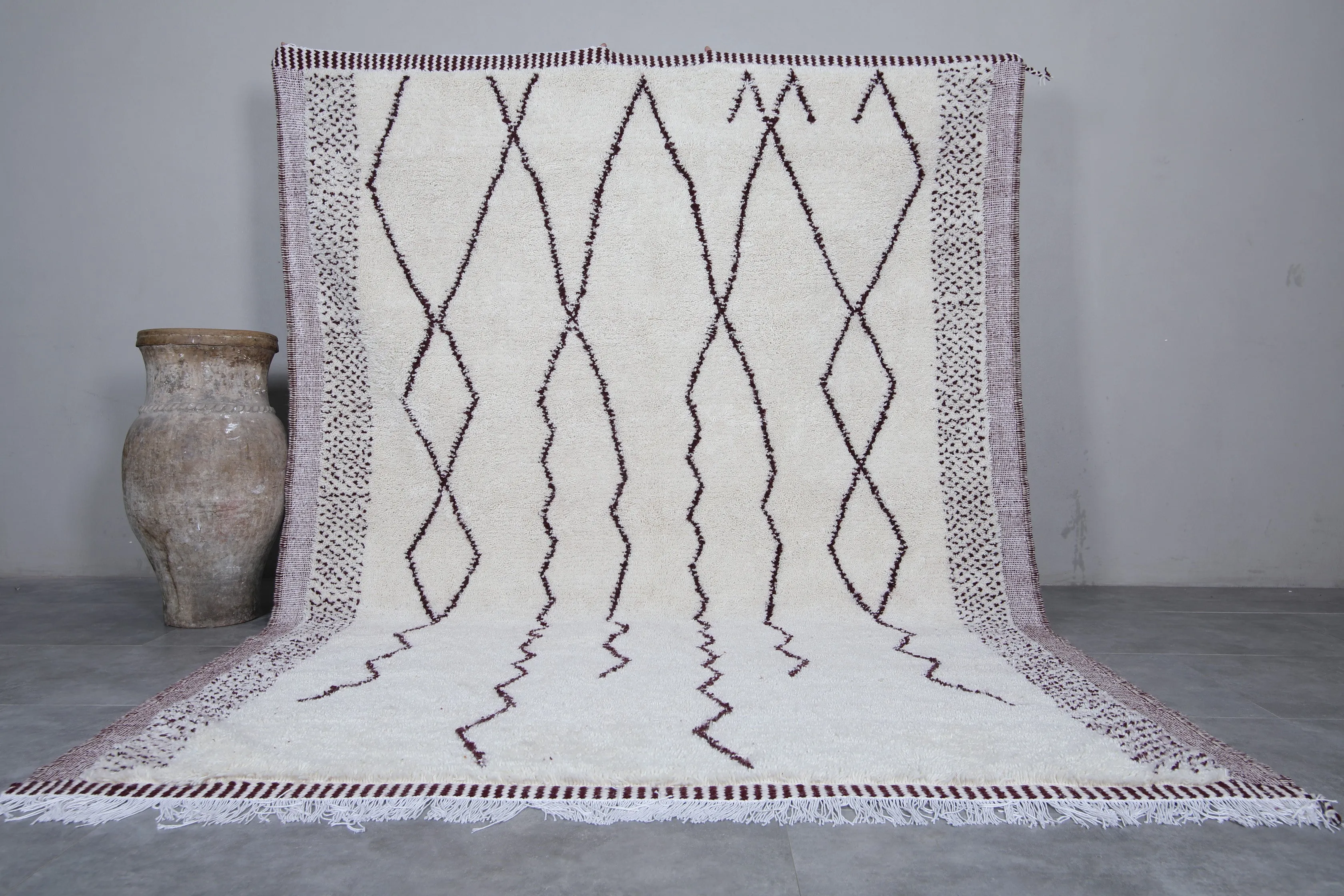 Custom Moroccan rug - Beni ourain rug hand knotted - Morocco wool rug