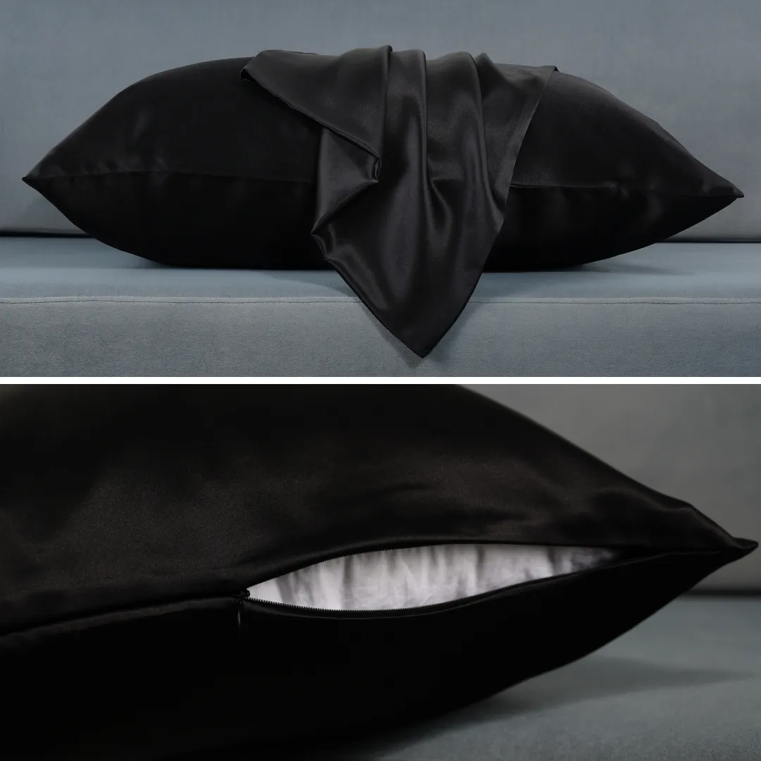 Custom Wholesale Silk Pillowcase 22 Momme Zipper Closure - Standard size