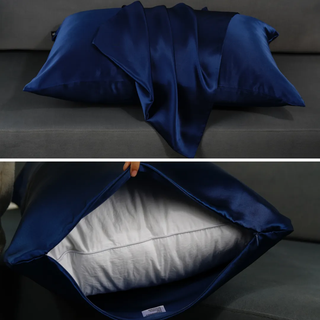 Custom Wholesale Silk Pillowcase 22 Momme Zipper Closure - Standard size