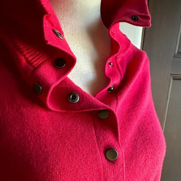 DAILY PRACTICE by Anthropologie | Knit Polo Dress in Dark Pink | Size Small