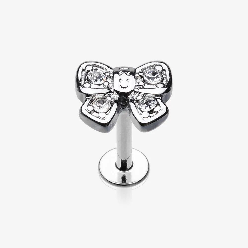 Dainty Bow-Tie Top Steel Labret