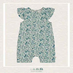 Deux Par Deux Baby Girl Printed Ditsy Blue Romper