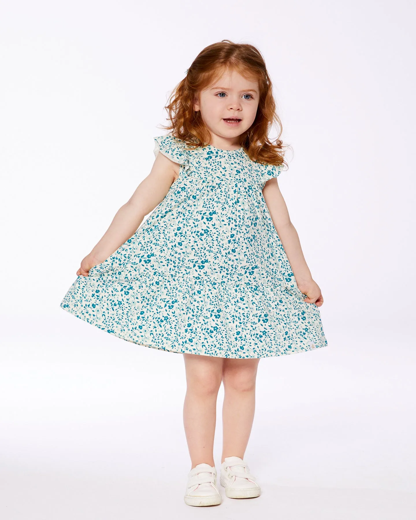 Deux Par Deux Ditsy Blue Print Dress