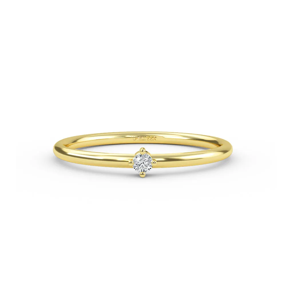 Diamond Thin Gold Ring