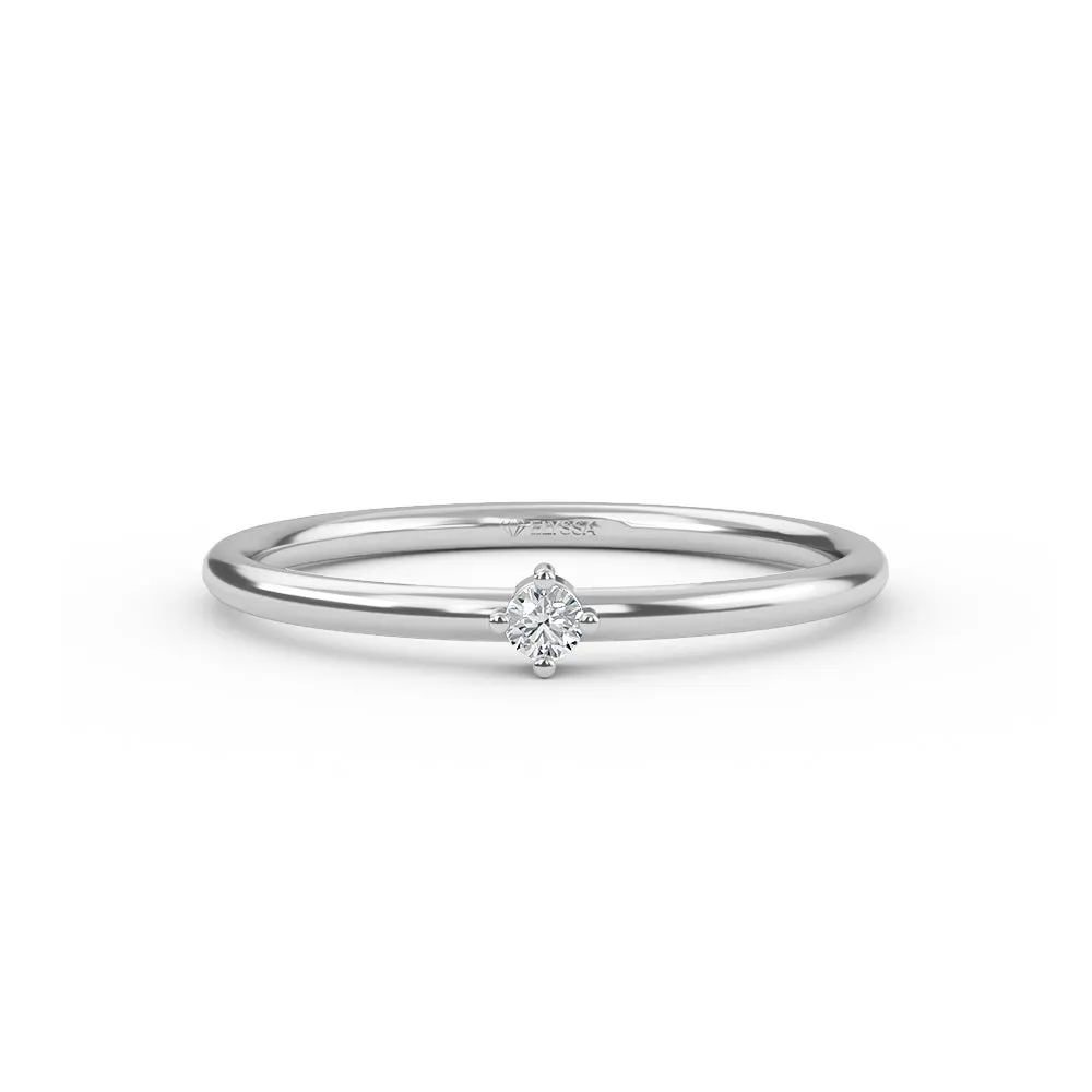Diamond Thin Gold Ring