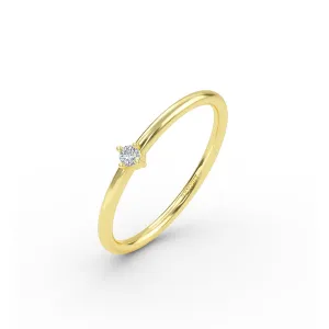 Diamond Thin Gold Ring
