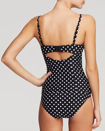DKNY Swim Womens D80661 Let's Hear It for the Dots Classic Bikini Bottoms Size M